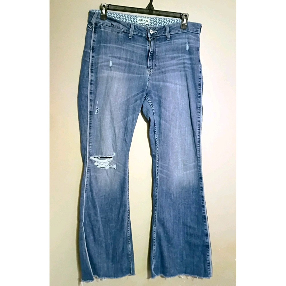 Ariat R.E.A.L. Denim Women's Bootcut Jeans Distressed Blue Denim Size 33